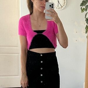 Jacquemus Cropped Pink 'La Maille Neve' Cardigan - FR32